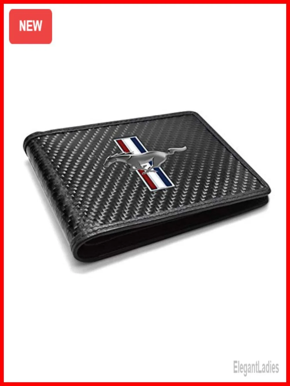 Real Carbon Fiber Leather RFID Blocking Bi-fold Wallet